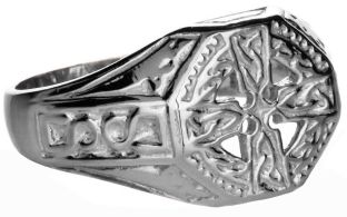 Mens Silver Celtic Cross Ring 