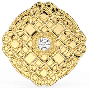 Diamond Gold Celtic Warrior Brooch