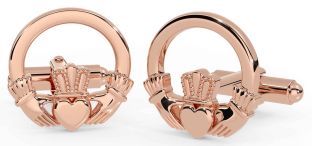Rose Gold Claddagh Cufflinks