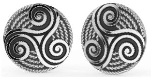 White Gold Black Rhodium Celtic Stud Earrings