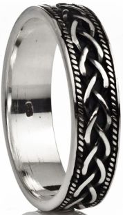 Silver Celtic Band Ring Unisex Mens Ladies