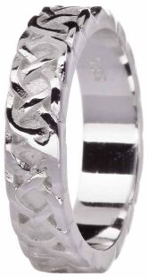 Ladies White Gold Celtic "Eternity Knot" Wedding Band Ring 