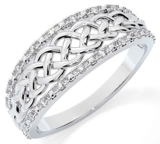 NON STOCKED Diamond White Gold Celtic Ring